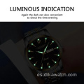 LANGLISHI 2021, relojes de lujo para hombre, reloj luminoso de acero inoxidable resistente al agua, reloj de pulsera de negocios con calendario de fecha de cuarzo para hombre
